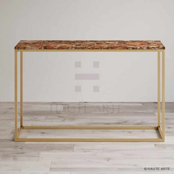 Brown Petrified Wood Console Table - HAUTE ARTE