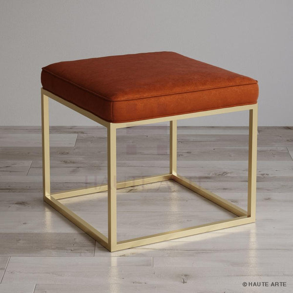 Burnt Orange Ottoman - HAUTE ARTE
