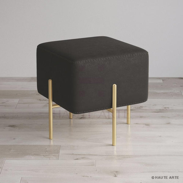 Charcoal Grey Ottoman - HAUTE ARTE