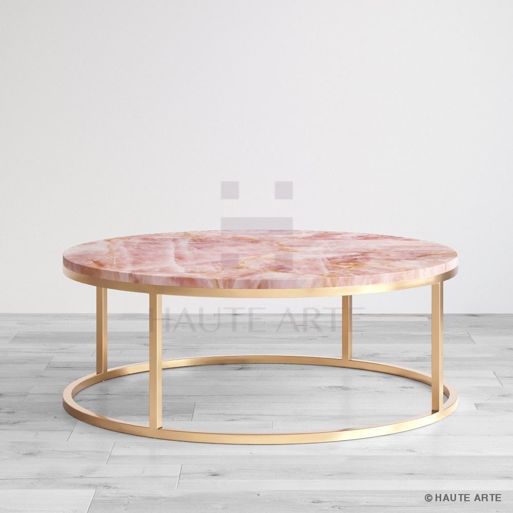 Rose Quartz Coffee Table Luxury Home Décor HAUTE ARTE