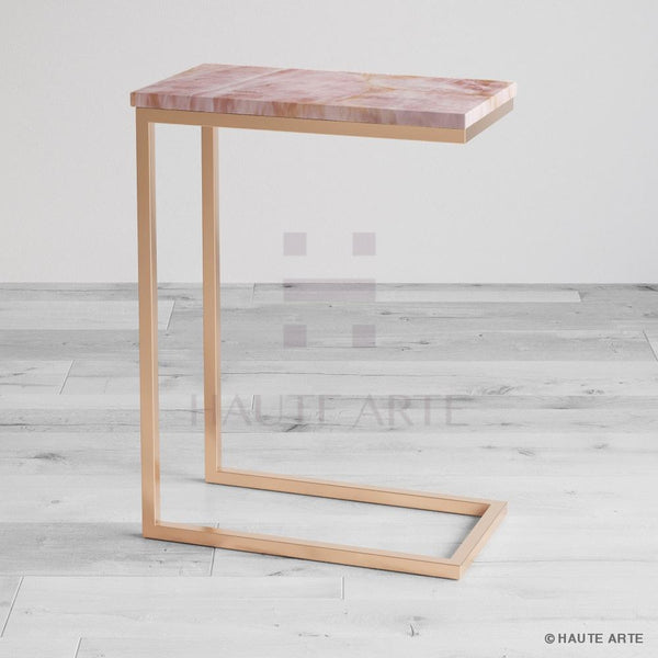 Rose Quartz End Table - HAUTE ARTE