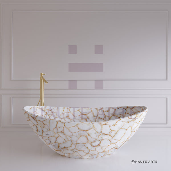 White Agate Bathtub - HAUTE ARTE