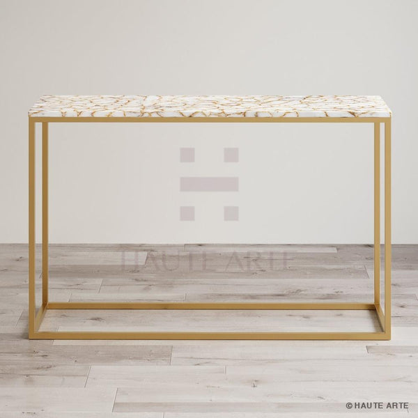 White Agate Console Table - HAUTE ARTE