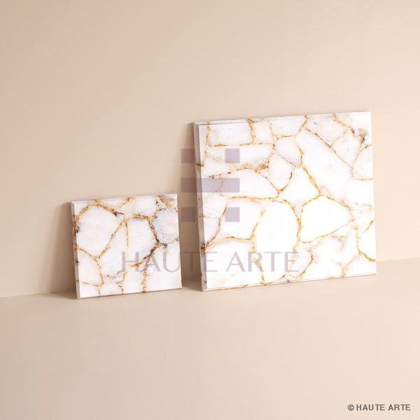 White Agate Tiles - HAUTE ARTE