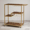 Brown Petrified Wood Bar Cart - HAUTE ARTE