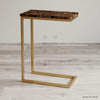 Brown Petrified Wood End Table - HAUTE ARTE