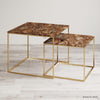 Brown Petrified Wood Nested Coffee Table - HAUTE ARTE