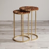 Brown Petrified Wood Nested Side Table - HAUTE ARTE